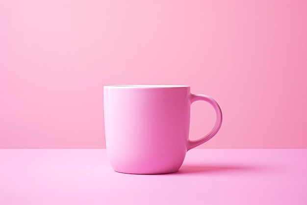 Zdjęcie filiżanka kawy na żywo różowym tle stworzona za pomocą technologii generative ai