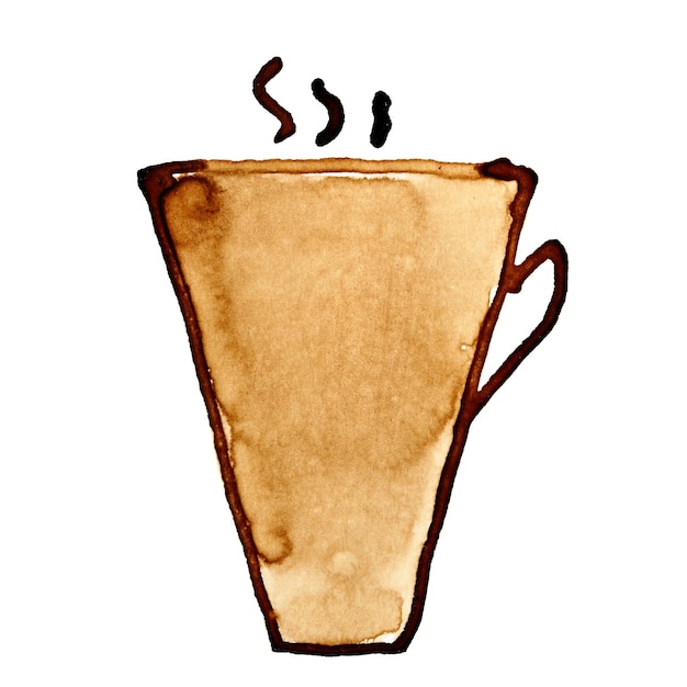 Zdjęcie filiżanka kawy z parą naszkicowana w kawie
