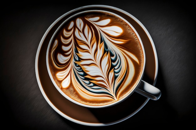 filiżanka pysznej kawy latte, kreatywne ai