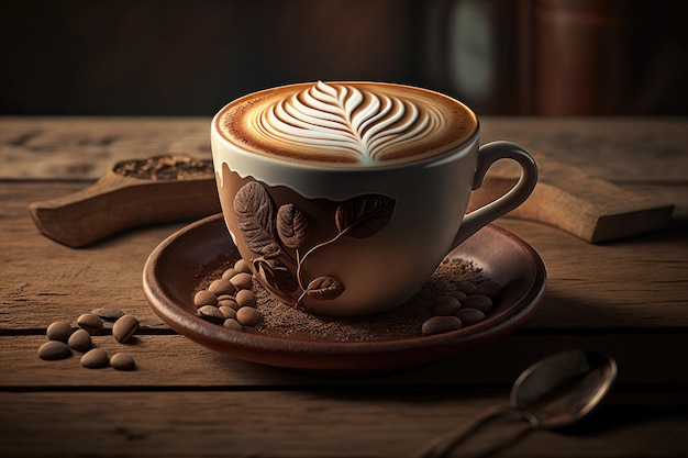 Filiżanka pysznej, mocnej czarnej kawy Ilustracja AI Generative