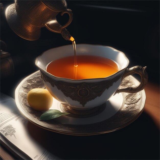 Filiżankę herbaty na stole