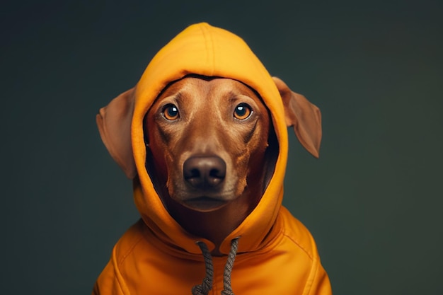 Filmowy pies w garniturze Ładny zwierzęcy charakter w Atmosferycznym ilustracyjnym projekcie