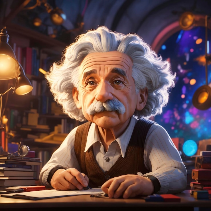 Zdjęcie filmowy portret alberta einsteina