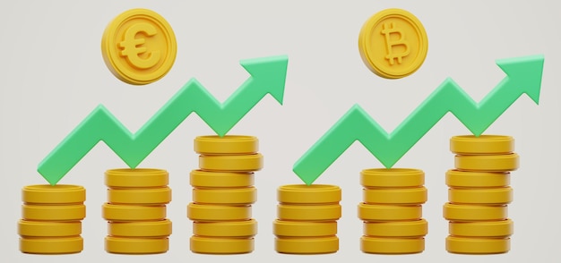 Finanse pieniądze i moneta ikona renderowania 3d na na białym tle