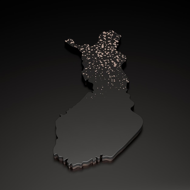 Finlandia Czarny kamień tekstura mapa 3d ilustracja