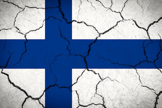 Finlandia pękła flaga kraju