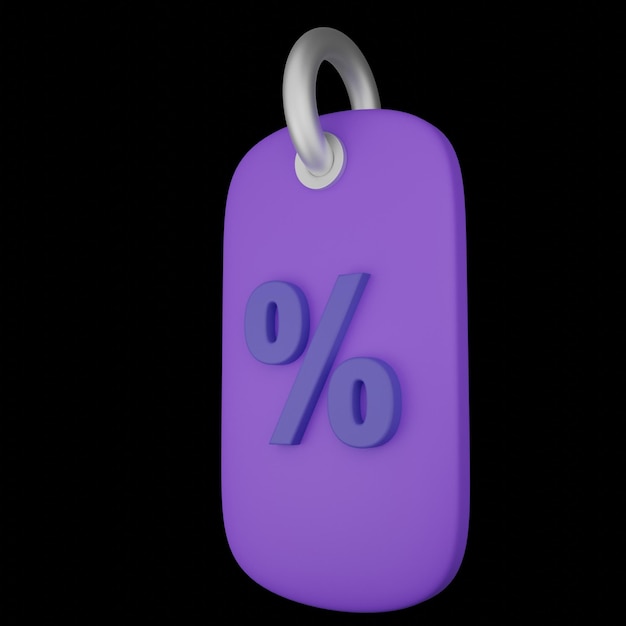 Zdjęcie fioletowa etykieta ze słowem procent