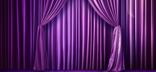 Zdjęcie fioletowa kurtyna ze sceną