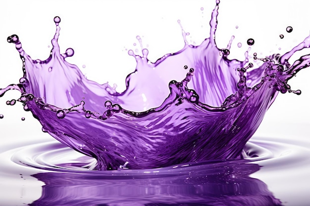fioletowa płynna woda rozpryskana w sferze profesjonalna fotografia reklamowa