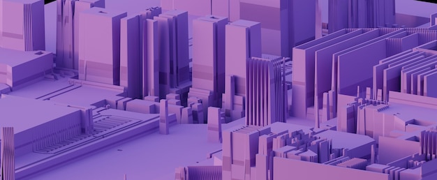Zdjęcie fioletowe futurystyczne minimalistyczne tło miasta