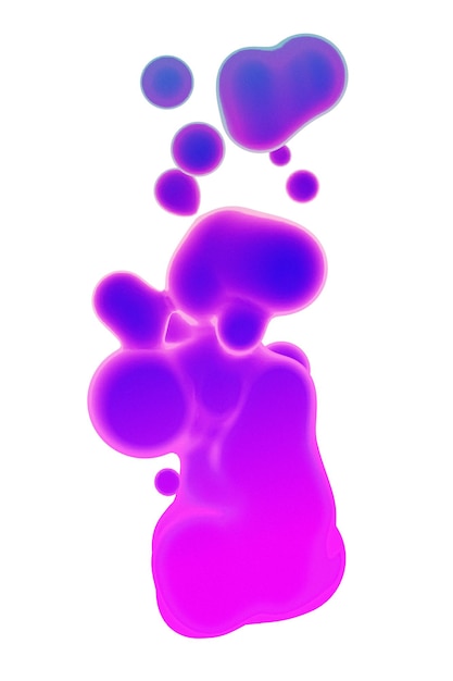 Zdjęcie fioletowe i różowe 3d abstrakcyjne bąbelki cząstek metaball