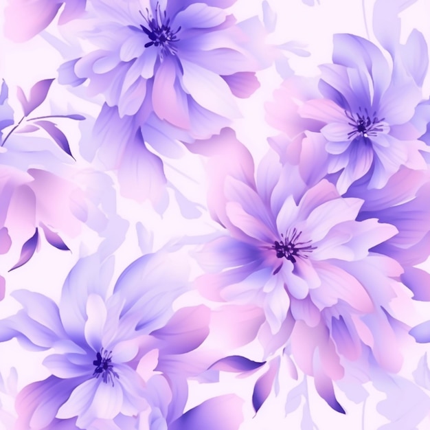 fioletowe kwiaty na białym tle z różowym środkiem generatywny ai