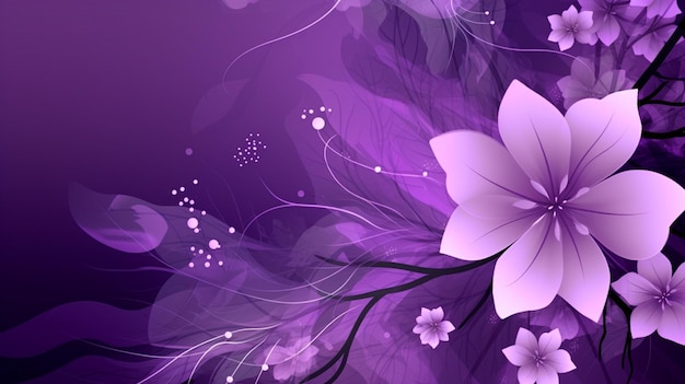 Fioletowe kwiaty na fioletowym tle