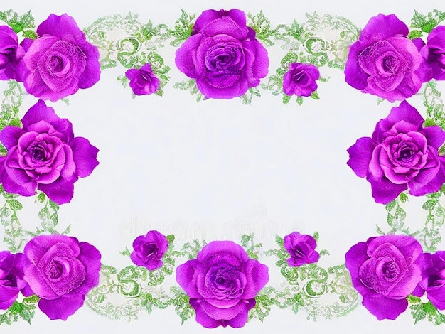 Fioletowe róże rogowe wzory krawędzi Lawendowe róże Obraz