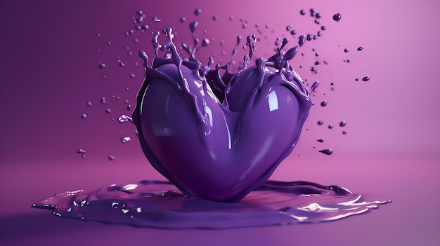 Fioletowe serce z odrobiną płynu