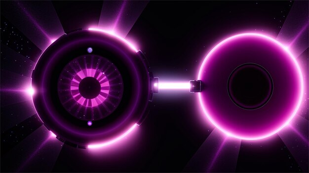 Fioletowe światło jest oświetlone fioletowymi światłami i słowem dj po lewej stronie.