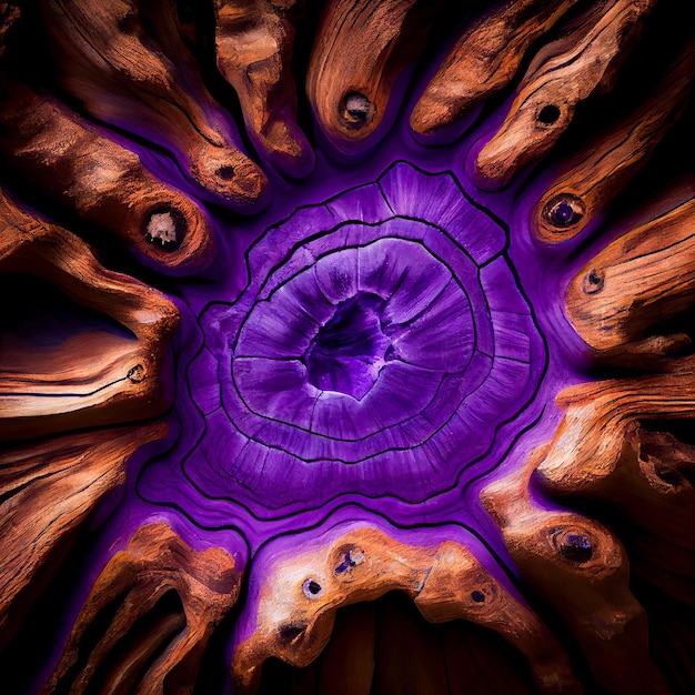 Zdjęcie fioletowy burl powierzchnia drewna streszczenie tło