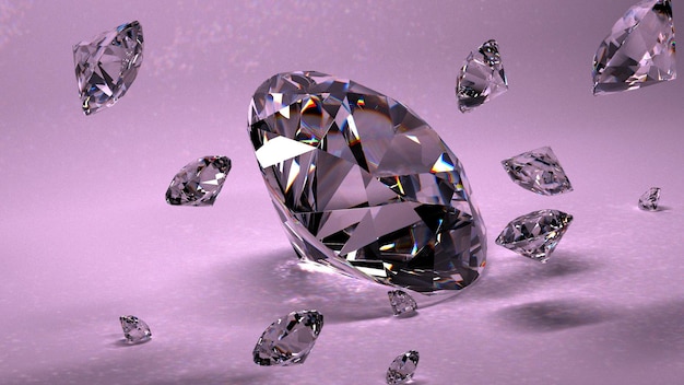 Fioletowy diament na tle