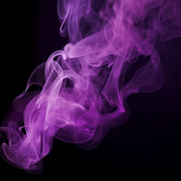 Fioletowy dym wlewa się w czarne tło.
