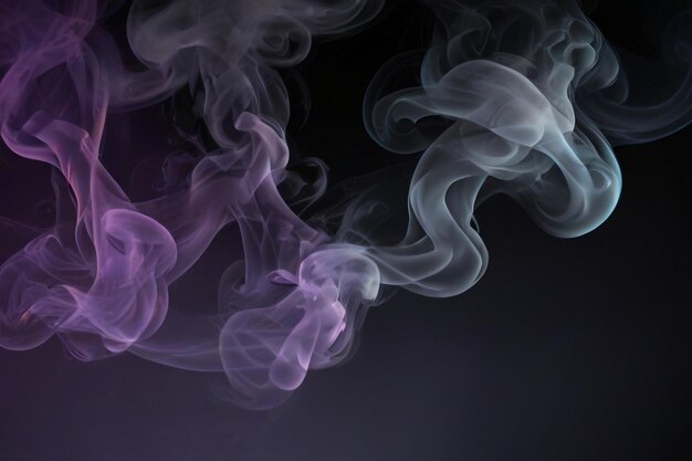 Zdjęcie fioletowy dym z fioletowym dymem w środku