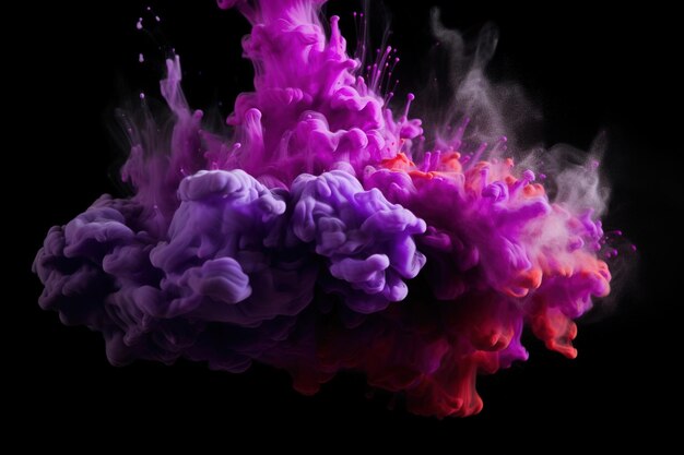 Zdjęcie fioletowy i fioletowy kolory farby plamy i krople