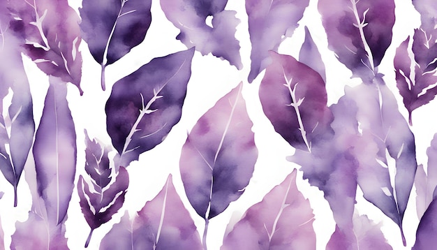 Zdjęcie fioletowy i fioletowy liść, który jest wydrukowany na białym tle