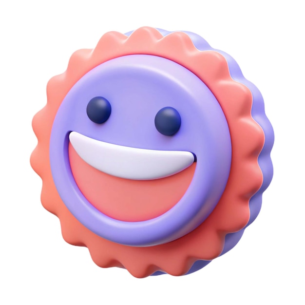 fioletowy i różowy cupcake z uśmiechniętą twarzą
