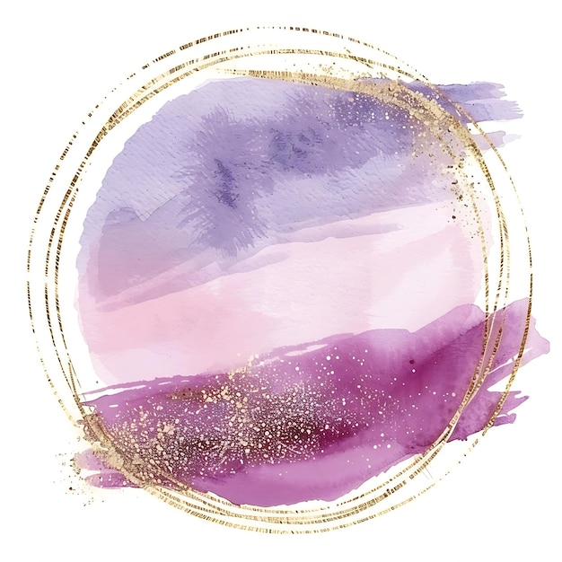 Zdjęcie fioletowy krąg z różowym kręgiem i fioletowym i różowym błyszczącym