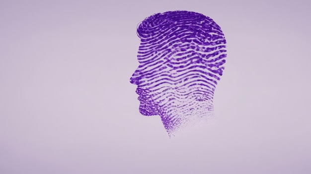 Zdjęcie fioletowy odcisk palca twarzy