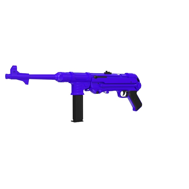 Zdjęcie fioletowy pistolet z niebieską i czarną rękojeścią.