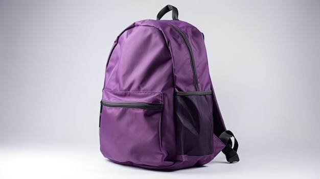Fioletowy plecak z napisem „torba”.