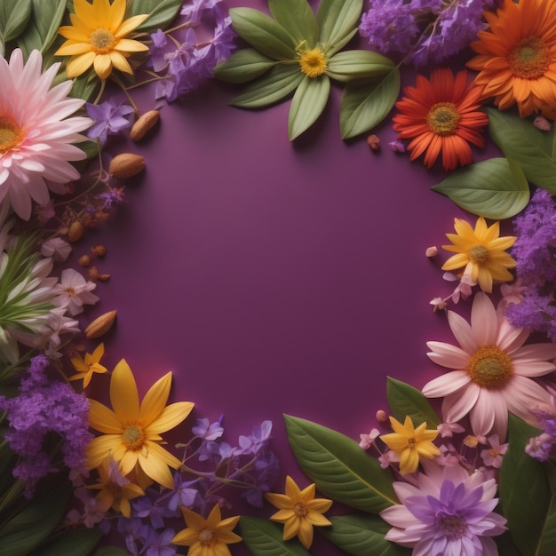 Fioletowy tło z kwiatami i fioletowe tło z fioletową krawędzią.