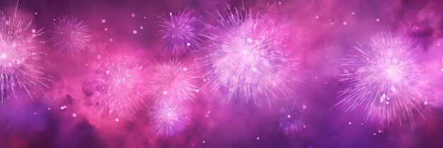 Fireworks Background Banner Panorama Colorful Pink Festive Concept