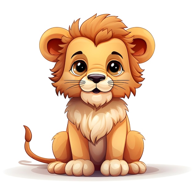 Fiszkowa ilustracja przedstawiająca futrzanego lwa z kreskówki