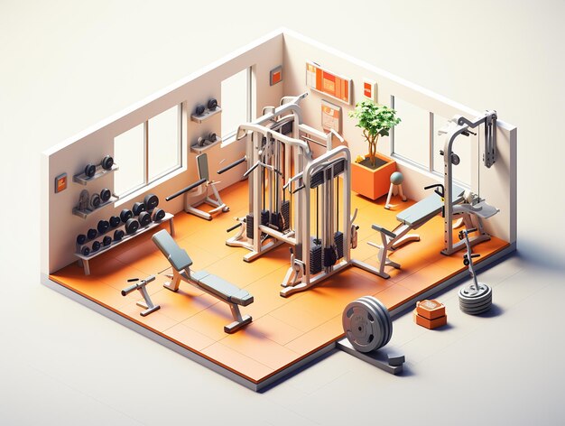 Zdjęcie fitness roomisometric3d