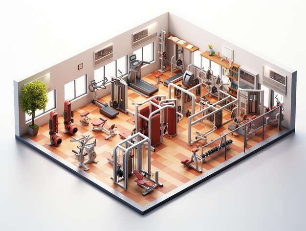 Zdjęcie fitness roomisometric3d