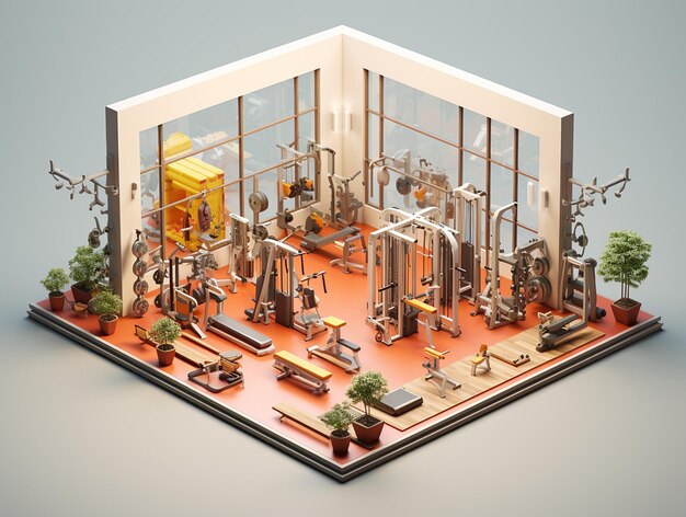 Zdjęcie fitness roomisometric3d