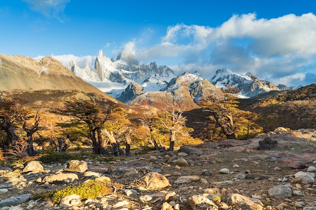 Fitz Roy W Parku Narodowym Los Glaciares, El Chalten, Patagonia, Argentyna.