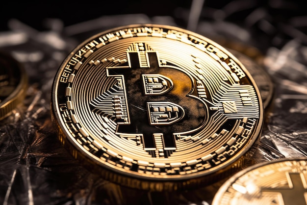 Fizyczny Bitcoin na złotych i srebrnych monetach Generative Ai