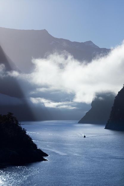 Fjord of Milford Sound w Nowej Zelandii