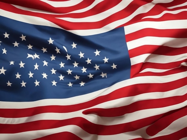Flag of USA 3D Waving flag design Narodowy symbol USA 3D rendering Narodowy symbol Betsy Ross tło tapeta amerykańska 3D wstążka tło wzór