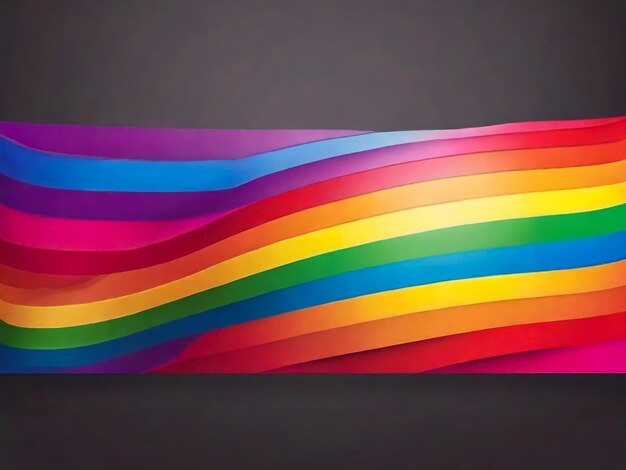 Zdjęcie flag pride banner szeroki poziomy flag pride rainbow banner wektorowy element projektowy