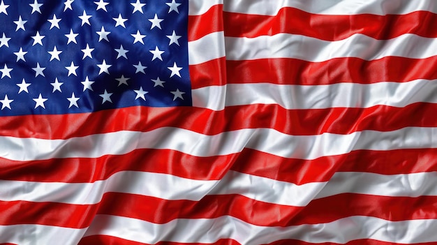 Flaga amerykańska z gwiazdkami i paskami symbolizującymi patriotyzm i wolność