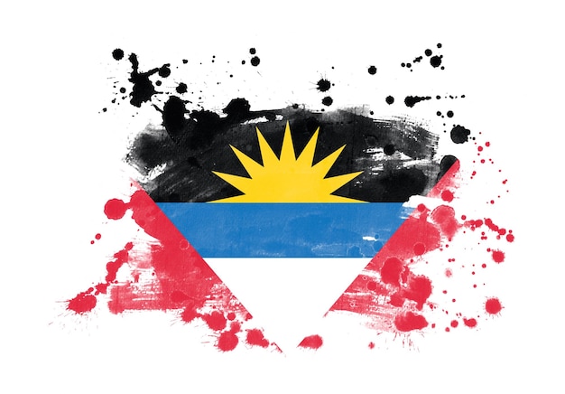Flaga Antigui grunge malowane tła