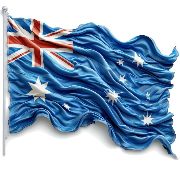 Flaga Australii Abstrakt Biały machający tło ilustracja 3d