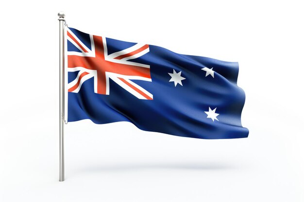 Flaga Australii na izolowanym białym tle