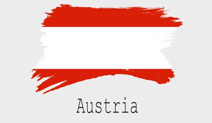 Zdjęcie flaga austrii na białym tle