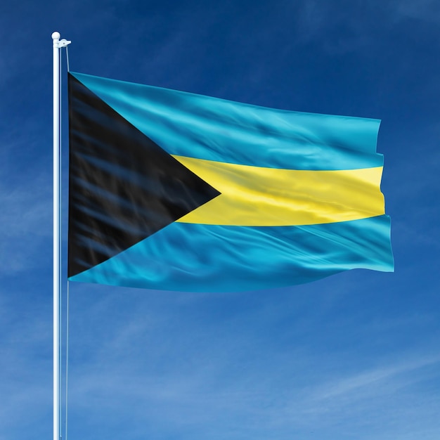 Flaga Bahamów na maszcie
