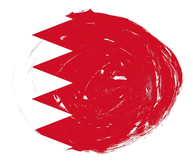 Flaga Bahrajnu namalowana na niespokojnym białym tle pędzla