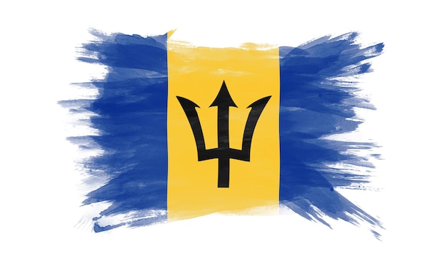 Flaga Barbadosu pociągnięcia pędzlem flaga narodowa